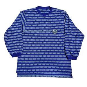 BOSS International Sport L/S T Shirt Size XL Retro Neon Textured Vintage 90s USA